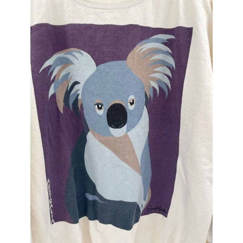 Vintage Stewart Merrett Australian Shirt Koala Long Sleeve Crew Neck Size Large - Picture 3 of 16